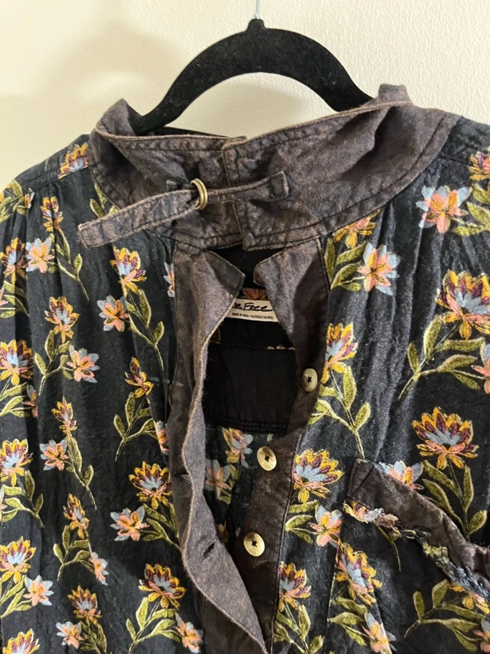 Free People We The Free Summer of Surf Pullover Button Henley Top - Picture 7 of 15